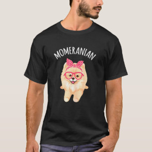 Camiseta La divertida mamá pomeraniana Bandana Pomerania Cu