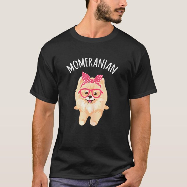 Camiseta La divertida mamá pomeraniana Bandana Pomerania Cu (Anverso)