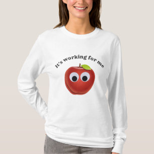 Camiseta La divertida Manzana Roja con los ojos en Google