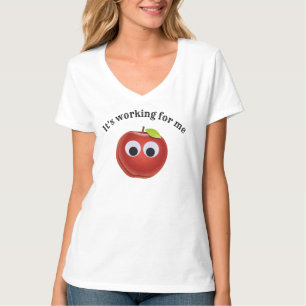 Camiseta La divertida Manzana Roja con los ojos en Google