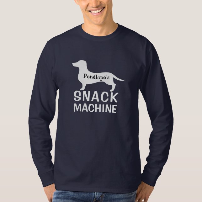 Camiseta La divertida máquina de SNACK de Dachshund persona (Anverso)