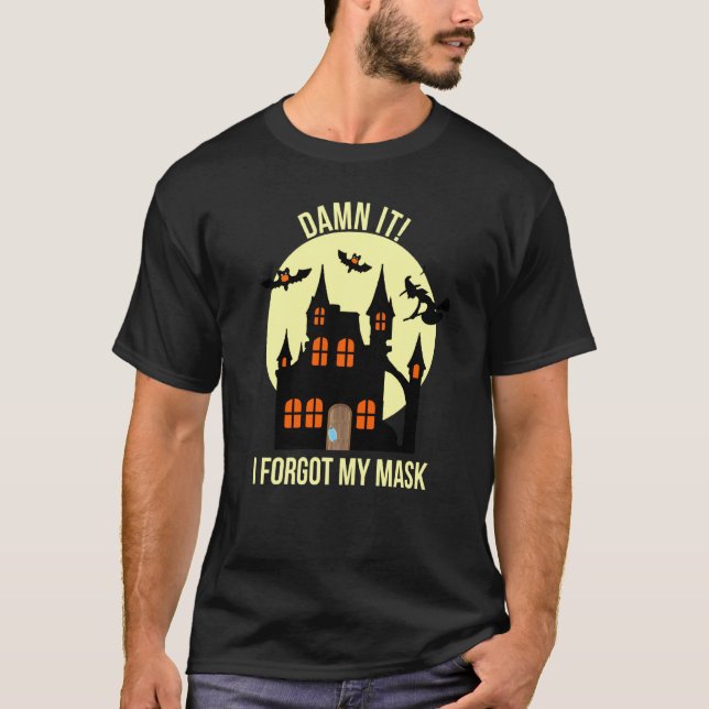 Camiseta La divertida mascara de brujas de Halloween obsesi (Anverso)