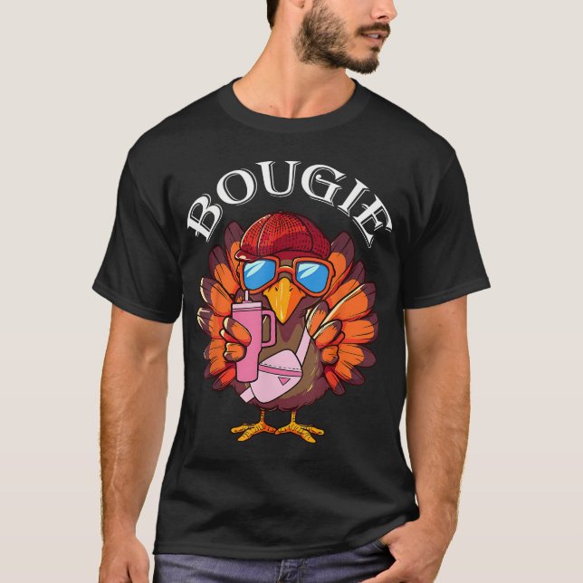 Camiseta La divertida moda turca de Acción de Gracias Bougi (Anverso)