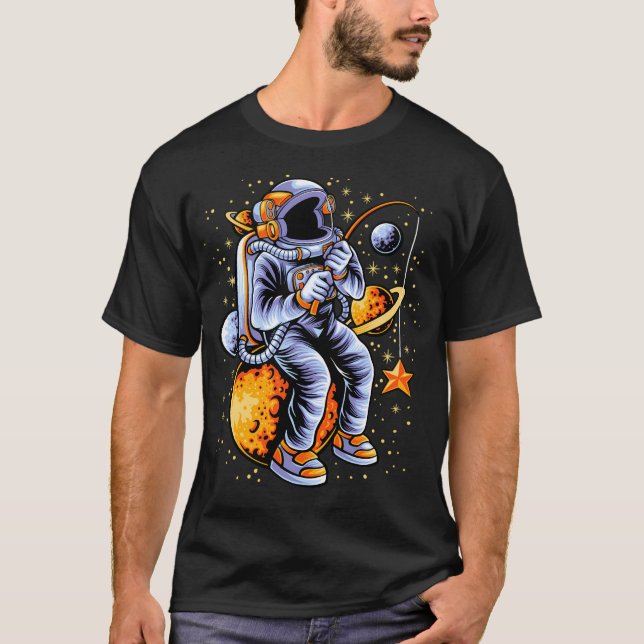 Camiseta La divertida pesca de astronautas en el espacio (Anverso)