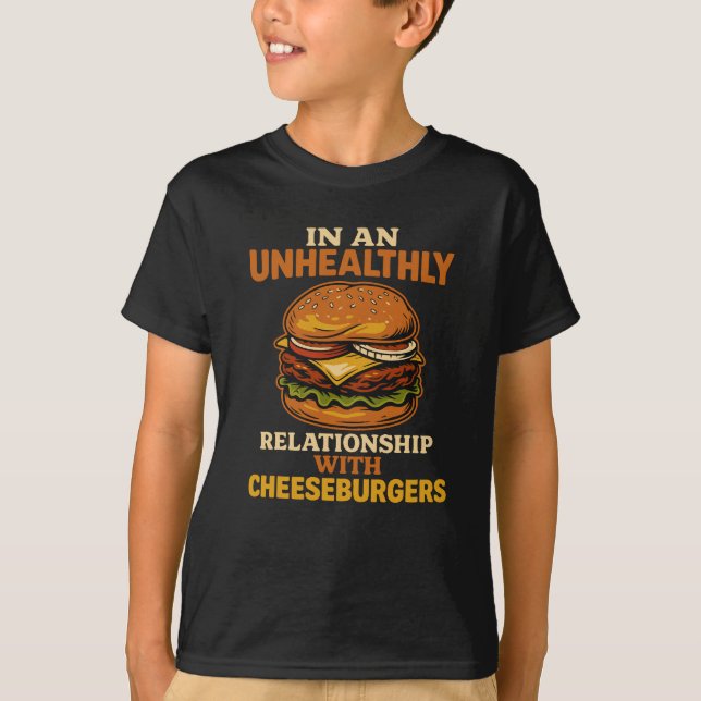 Camiseta La divertida relación de Cheeseburger con Burger (Anverso)
