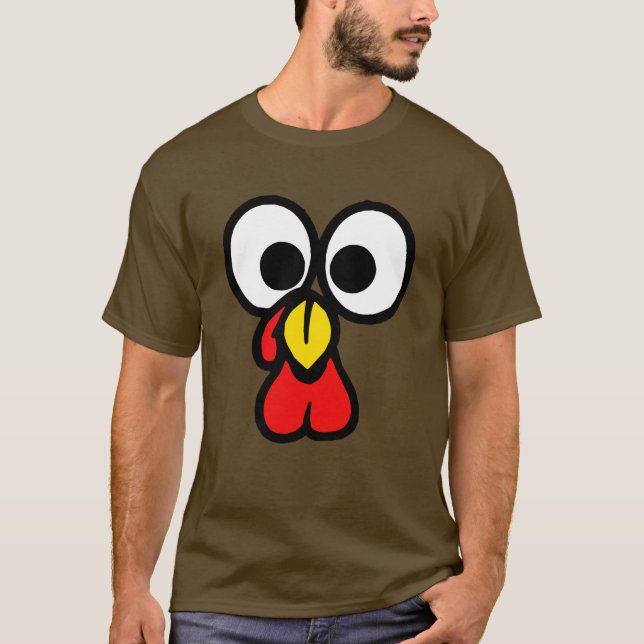 Camiseta La divertida Turquía de ojos grandes se enfrenta a (Anverso)