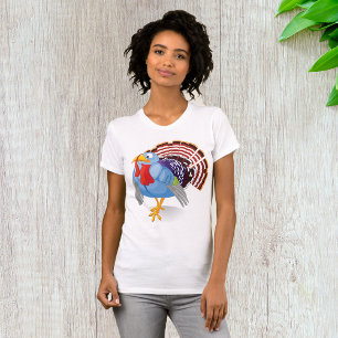 Camiseta La divertida Turquía Personalizado azul con plumas