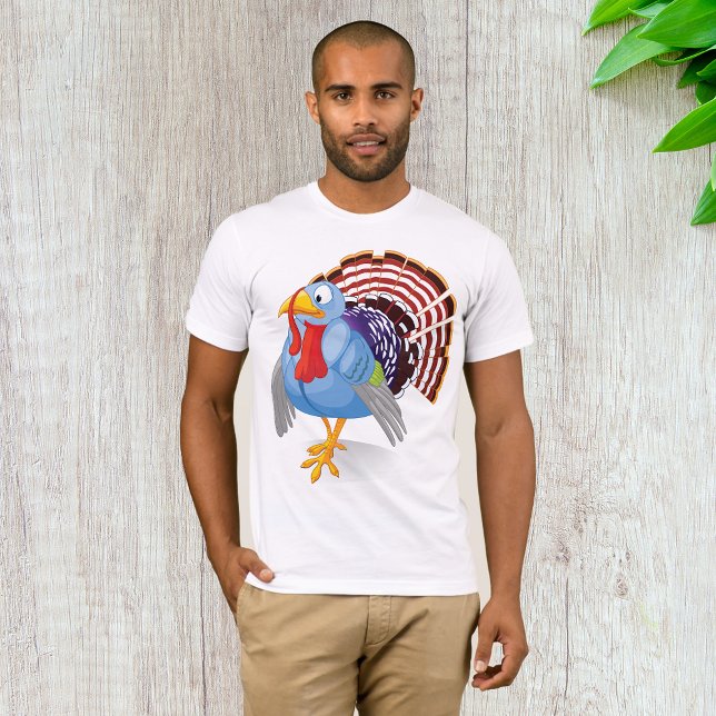 Camiseta La divertida Turquía Personalizado azul con plumas (Subido por el creador)