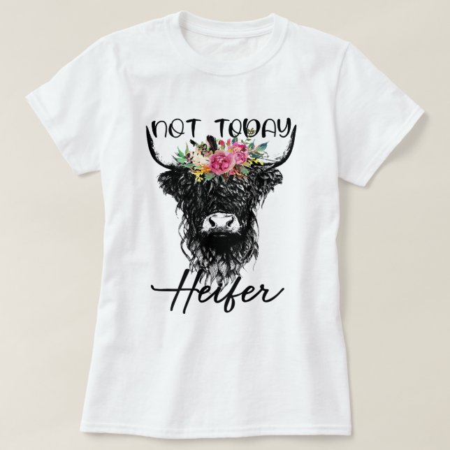 Camiseta La divertida vaca de Highland no ama a los amantes (Diseño del anverso)