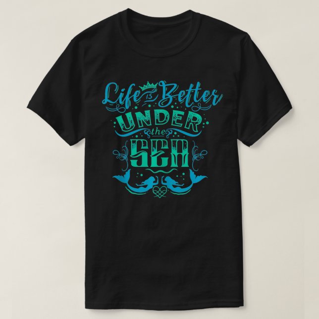 Camiseta La divertida vida de la sirena marina bajo el mar  (Diseño del anverso)