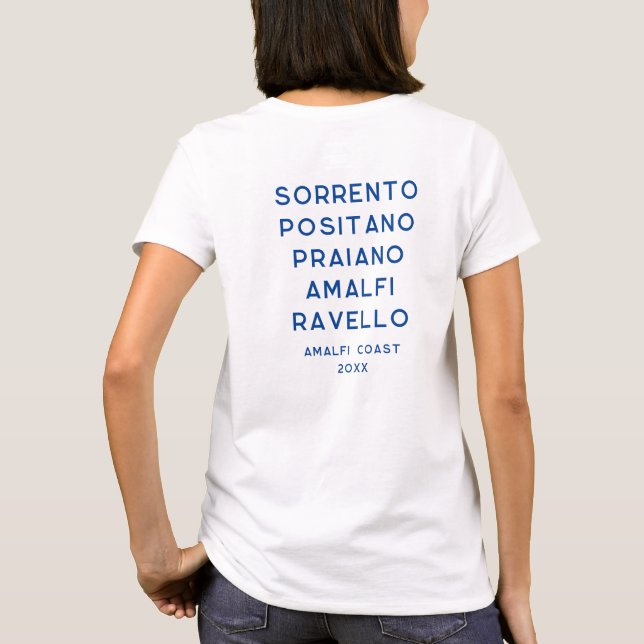 Camiseta La Dolce Vita Blue Amalfi Costa 5 Ciudades Italia (Reverso)