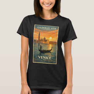 Camiseta La Dolce Vita - Cartel de viaje vintage de Venecia