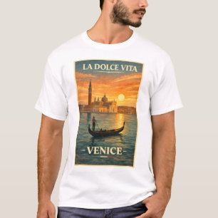 Camiseta La Dolce Vita - Cartel de viaje vintage de Venecia