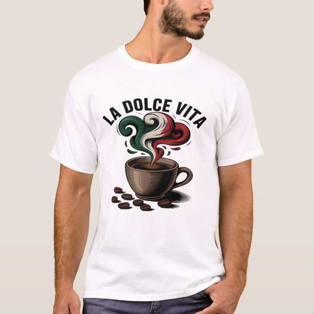 Camiseta La Dolce Vita Coffee Art T-Shirt italiano (Anverso)