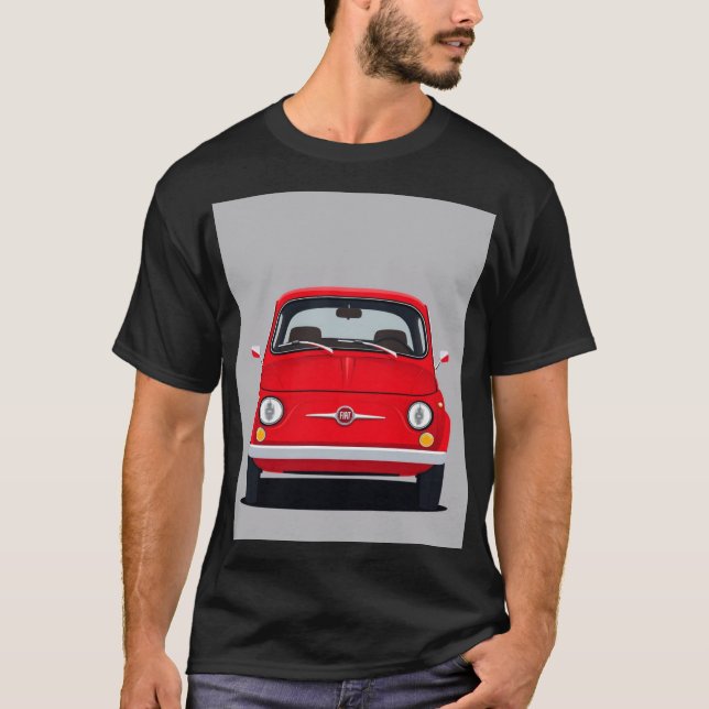 Camiseta La Dolce Vita: Red Fiat 500 T-Shirt (Anverso)