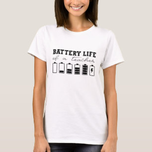 Camiseta La duración de la batería de un profesor Minimalis