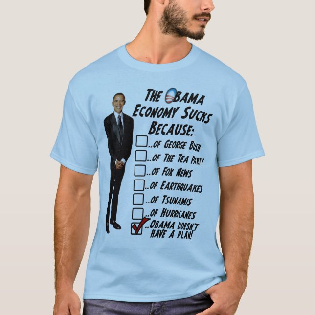 Camiseta La economía de Obama chupa (Anverso)