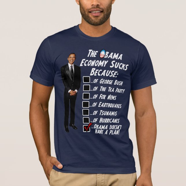 Camiseta La economía de Obama chupa (Anverso)