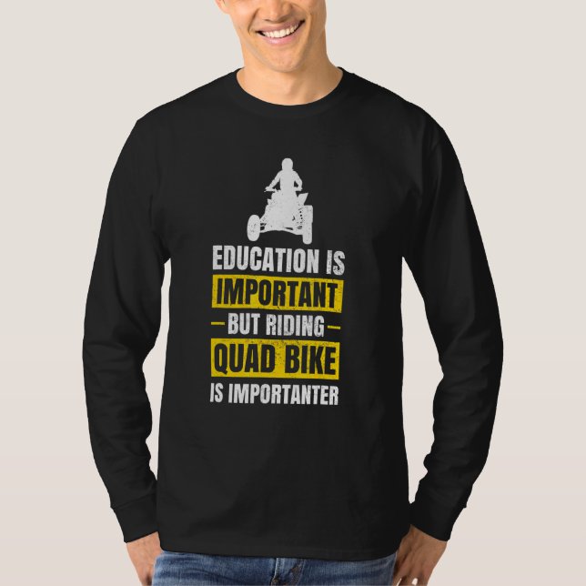 Camiseta La Educación Es Importante Cuatro Ruedas En Bicicl (Anverso)