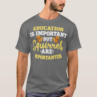 Camiseta La educación es importante para las ardillas