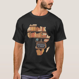 Camiseta La educación es libertad educador afroamericano