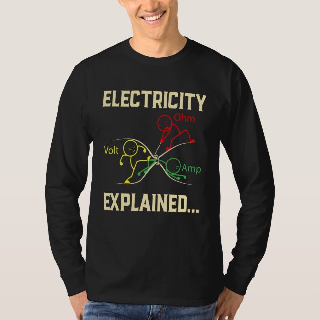 Camiseta La electricidad explicada Física Nerd Graciosa (Anverso)