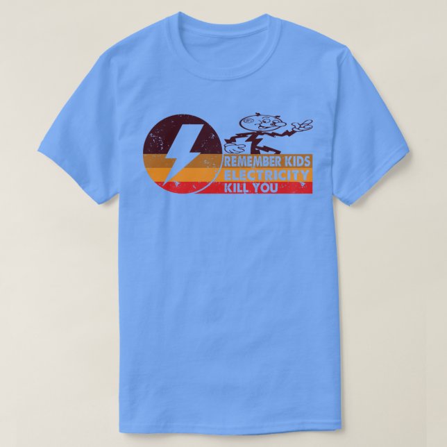 Camiseta La electricidad retro vintage te matará (Diseño del anverso)