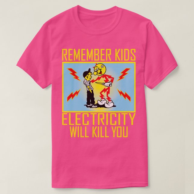 Camiseta la electricidad te matará (Diseño del anverso)