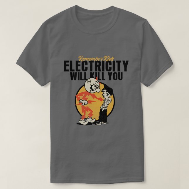Camiseta la electricidad te matará (Diseño del anverso)