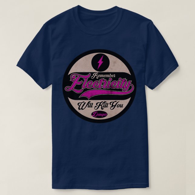 Camiseta La electricidad te matará a ti morado (Diseño del anverso)