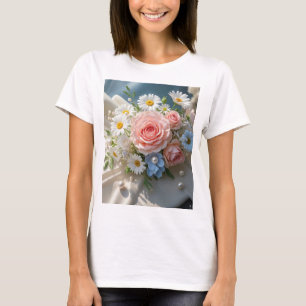 Camiseta La elegancia floral eterna se encuentra con el rom
