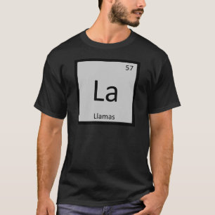 Camiseta La - elemento de tabla periódica de la química d