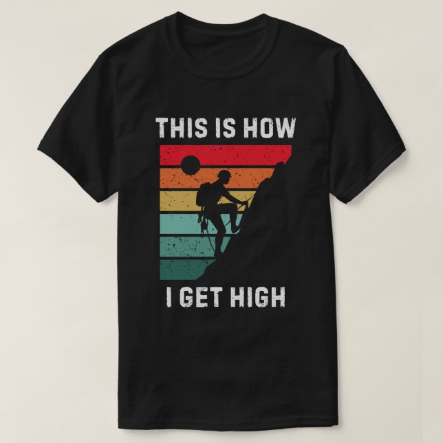 Camiseta La emoción de la escalada en roca, el grunge retro (Diseño del anverso)