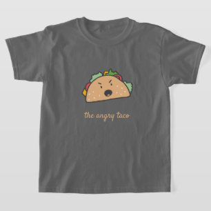 Camiseta La Emoji del taco enojado Personalizable de texto 