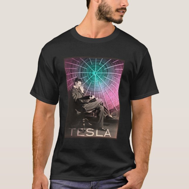 Camiseta La Energía Eléctrica De Nikola Tesla Inspiró A La  (Anverso)