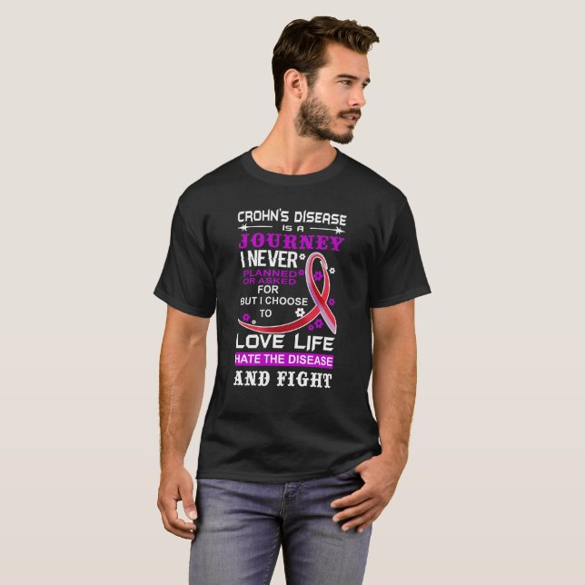 Camiseta La enfermedad de Crohn es un viaje que nunca (Anverso completo)