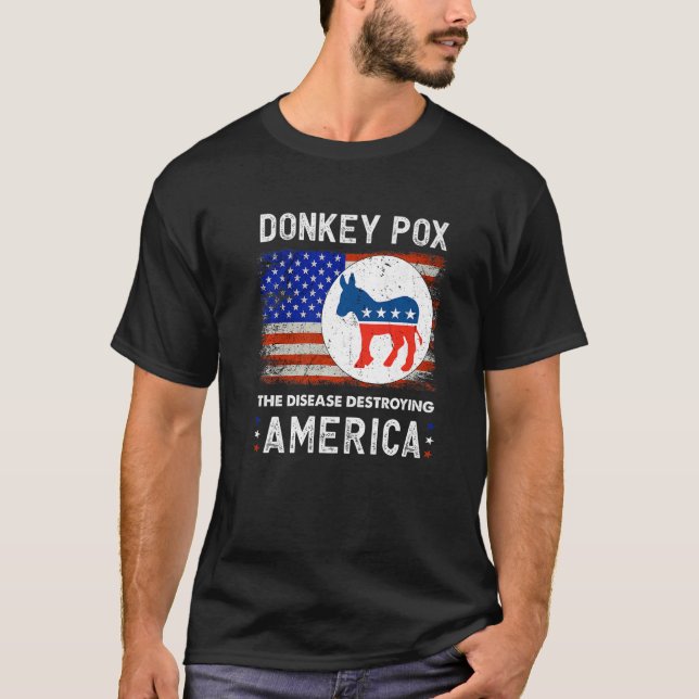 Camiseta La enfermedad que destruye a Estados Unidos Donkey (Anverso)