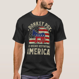 Camiseta La enfermedad que destruye la bandera estadouniden