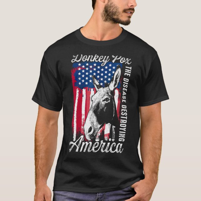 Camiseta La enfermedad que destruye la bandera estadouniden (Anverso)