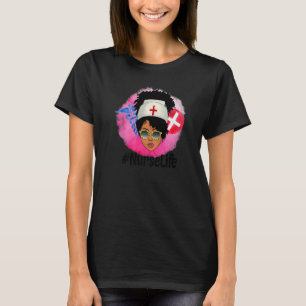 Camiseta La enfermera afroamericana Afro Melanin Reina RN N