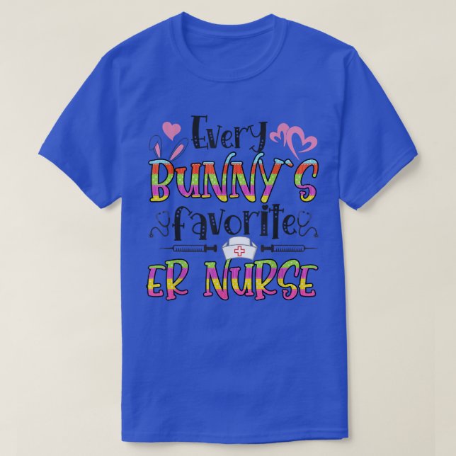 Camiseta La enfermera Bunny favorita del día de Pascua (Diseño del anverso)