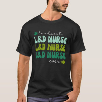 Camiseta La enfermera de parto y labor más afortunada Retro