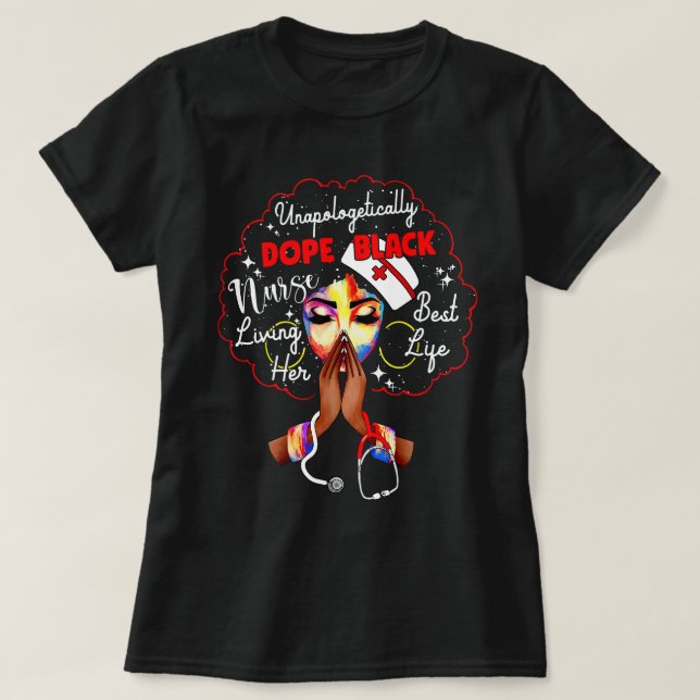 Camiseta La enfermera negra no se arrepiente (Diseño del anverso)