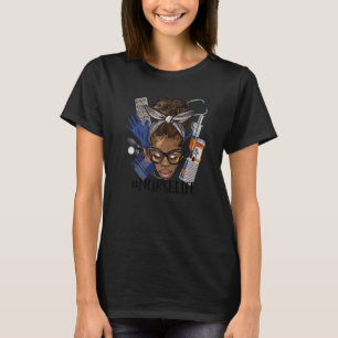 Camiseta La enfermera negra vive el pelo afro desordenado B