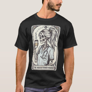 Camiseta La enfermera Tarot Card Skeleton Rn Nursin
