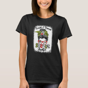 Camiseta La Enorme Y Orgullosa Tía De Fútbol Messy Bun Blea