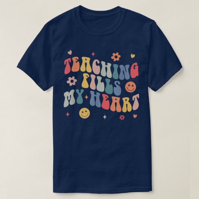 Camiseta La enseñanza groovy llena mi vida de profesor de c (Diseño del anverso)