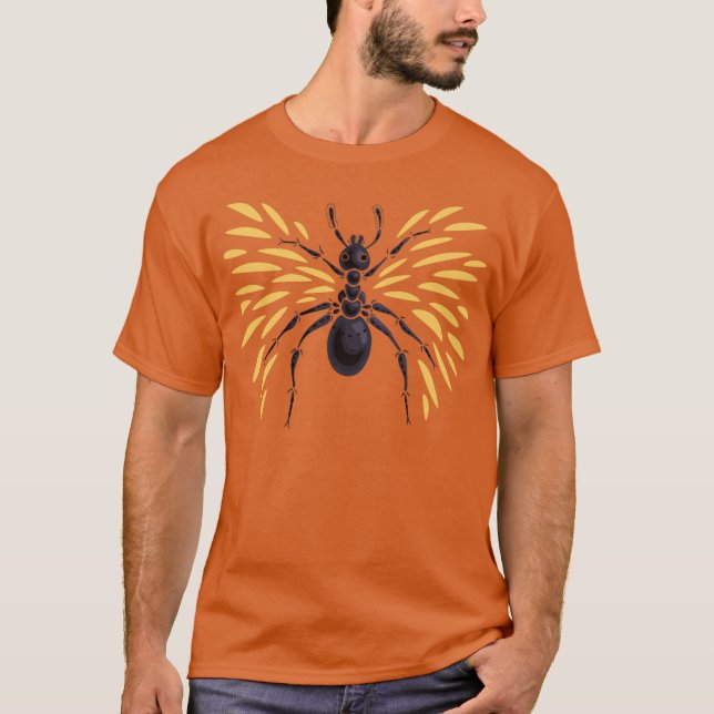 Camiseta La entomología del Naranja de Lover Fiery Ant Art (Anverso)