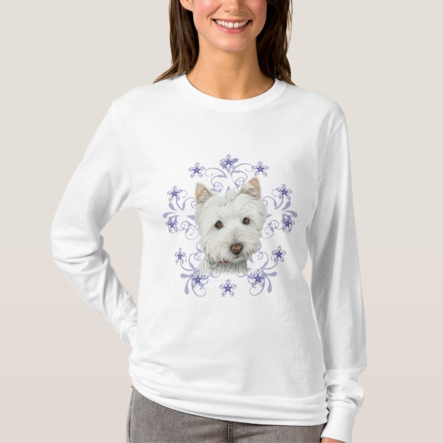 Camiseta La escama linda del arte y de la nieve del perro (Anverso)