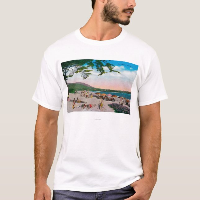 Camiseta La escena de la playa en Carmel, California (Anverso)
